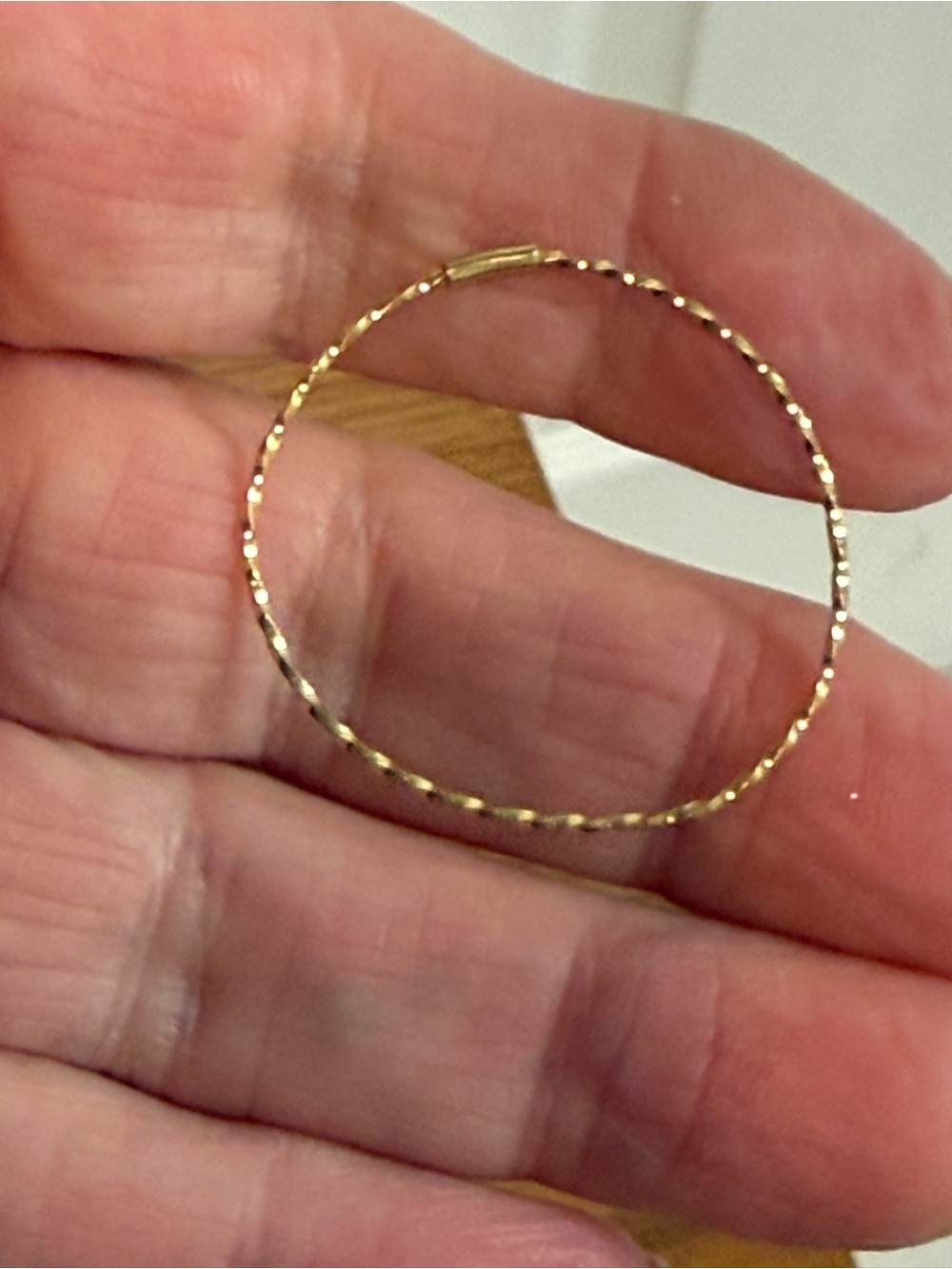 Single 14K Yellow Gold Twisted Wire Style Hoop Earring .57 Grams